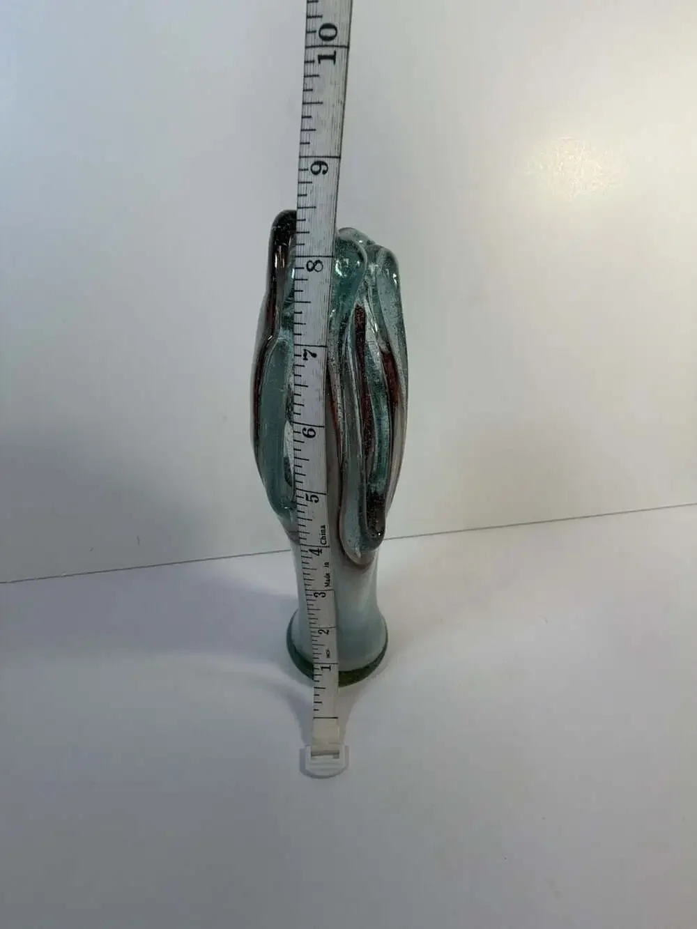 Vintage Murano Style Art Glass Hand Blown Swirl Vase 9.5 Inch